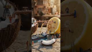 Coconut–Lemon Harbor — Workers operate a miniature harbor #animaldocumentary #cinematicstory