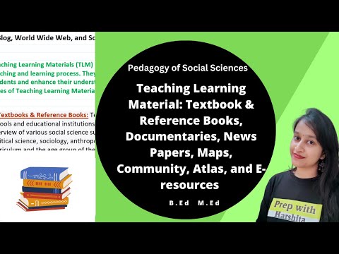 Teaching Learning Material: Textbook u0026 Reference Books, Documentaries, News Papers, Maps, Community