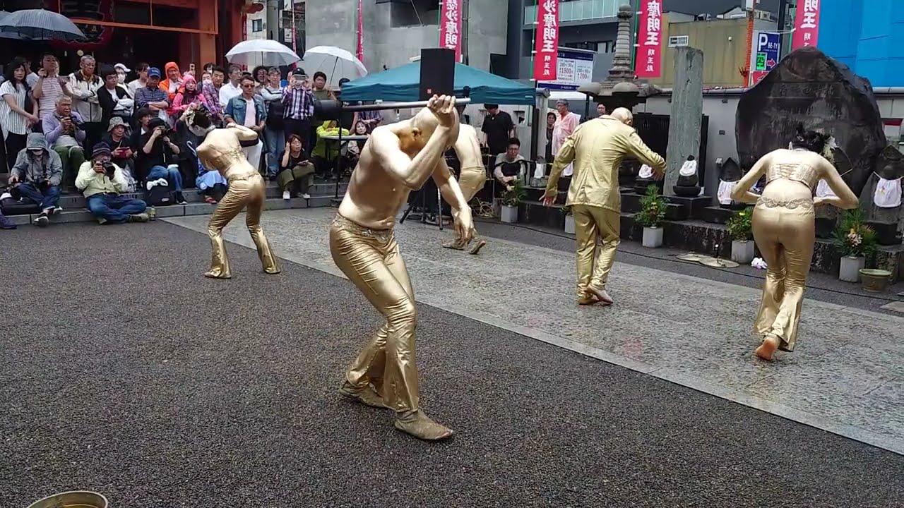 ✨金粉ショウ 大駱駝艦 第46回（2025年）大須大道町人祭 大光院 Street Performance Japanese Golden Bodypainting Butoh Dancers!!!