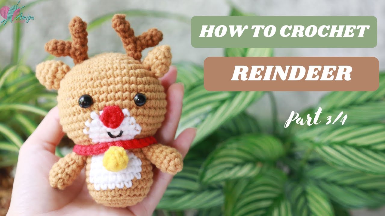 #259 | Reindeer Amigurumi Pattern (3/4) | Christmas Crochet | Step-by-Step Tutorial | AmiguWorld
