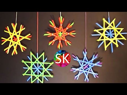 Juhi's Handmade Cards: Handmade plastic straw snowflake tutorial