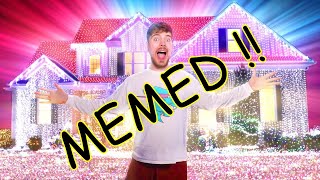 I Put 1,000,000 Christmas Lights On A House (World Record) - MrBeast MEMES COMPILATION 2