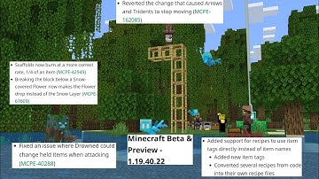 Minecraft Article Net: 1.19.40.22 beta released! added support for recipes & a few parity changes👌🏻