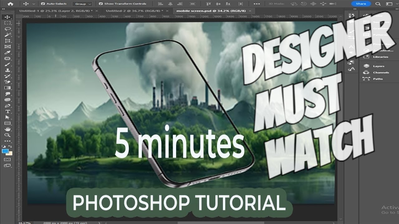 Portrait Design in 5 Minutes | Photoshop Easy Editing Tutorial - YouTube