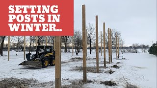 Setting Posts In Winter - 40X64 Pole Barn 411 Stone