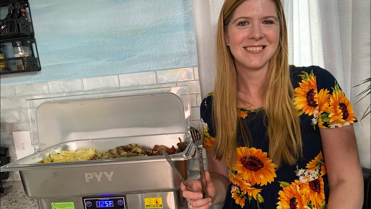 PYY electric chafing dish 10 quart capacity review and demo