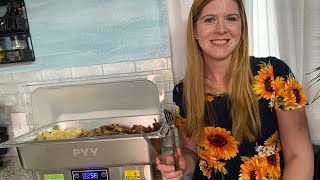 PYY electric chafing dish 10 quart capacity review and demo