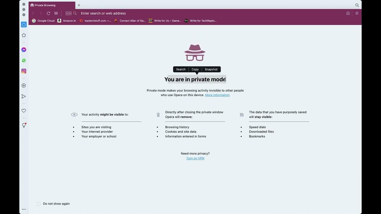 How to open incognito in opera on macbook youtube