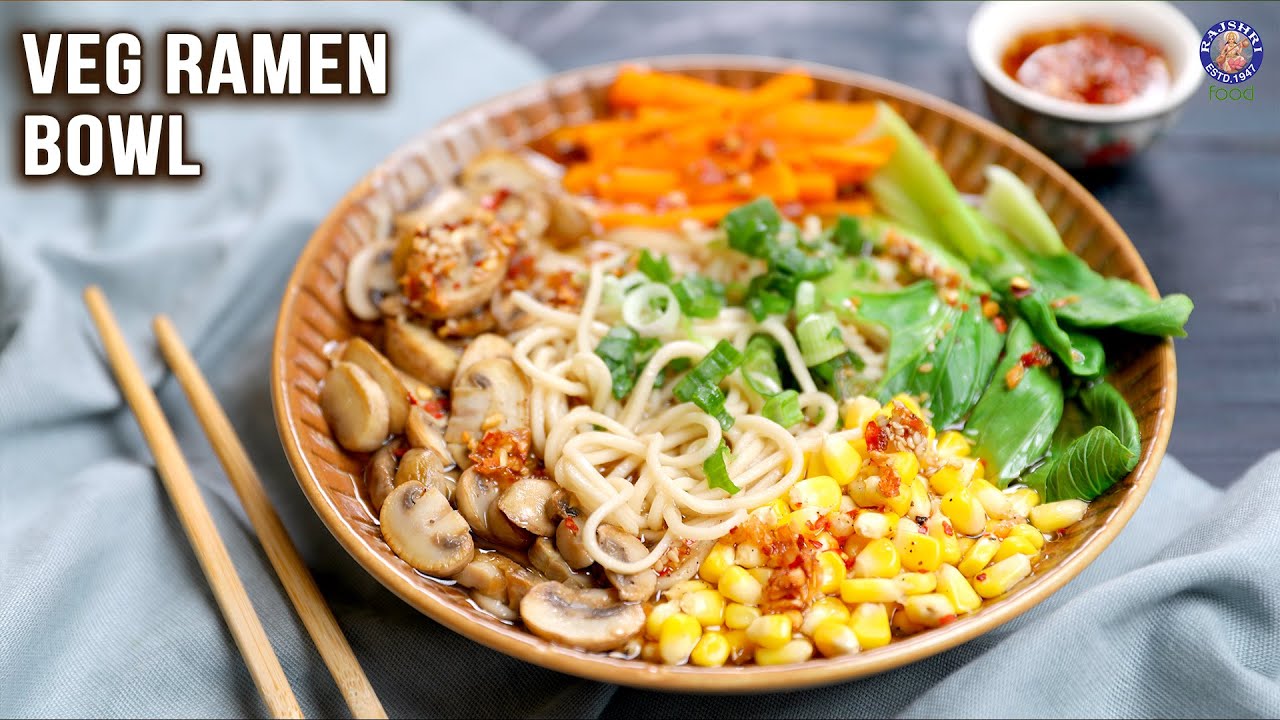 Veg Ramen Bowl Recipe, Easy Mushroom Broth For Ramen, How To Make Ramen, Tasty Meals