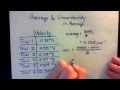 Simple Calculations of Average and the Uncertainty in the ...