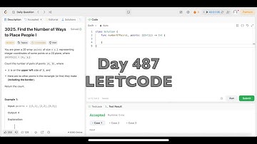 Day 487: LeetCode Problem 3025. Find the Number of Ways to Place People I - Swift