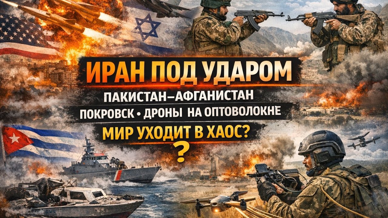 ИРАН ПОД УДАРОМ • Пакистан–Афганистан • Покровск • Дроны на оптоволокне • Мир уходит в хаос?