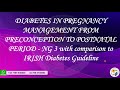 Diabetes in pregnancy nice vs irish guideline