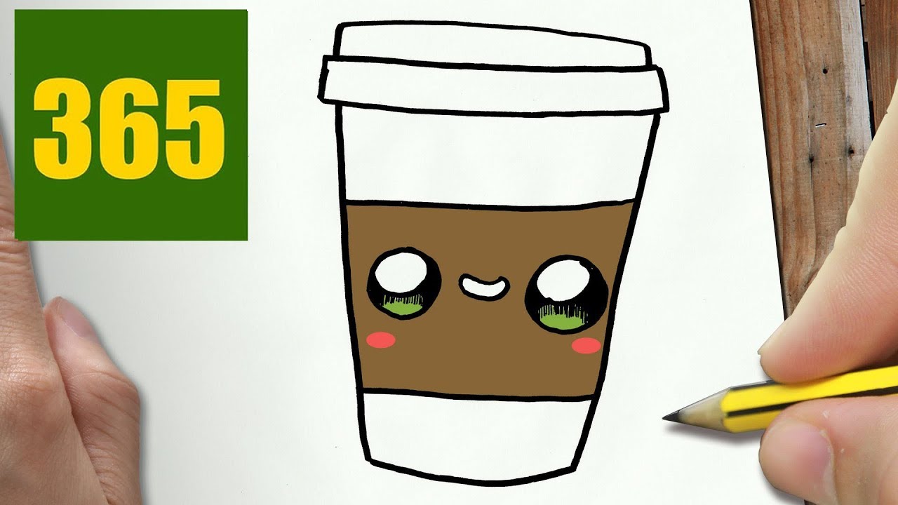 Kaffe Ritning hur man ritar KAFÉ steg för steg - ritningar lätt - YouTube