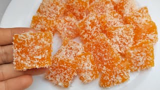 ORANGE GUMMY CANDY RECIPE | ORANGE JELLY CANDY | ORANGE CANDY RECIPE | ORANGE TURKISH DELIGHT