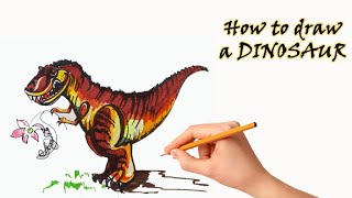 Dinosaur drawing, simple drawing | Как нарисовать ДИНОЗАВРА | Como dibujar un dinosaurio