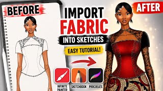 How to Add Fabric & Prints to Your Clothing Drawings in Infinite Painter App screenshot 5