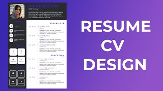 How to create Resume CV website using HTML and CSS || Resume Design || CV Design