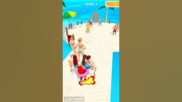 BEACH PARTY RUN🏖️👙🍷Gameplay Walkthrough Android,ios / LEVEL 4 / #shorts