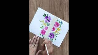 DIY watercolor greeting card. #shorts #short