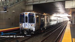 Long Island Rail Road: Kawasaki M9 Train [Babylon Bound] @ Jamaica (HD 60FPS)