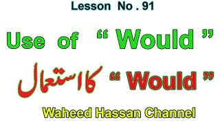 Use of WOULD in urdu/hindi English Grammar Modal verb WOULD lesson No.91 by Waheed Hassan screenshot 2