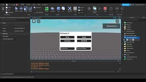 Admin panel showcase Roblox Studio