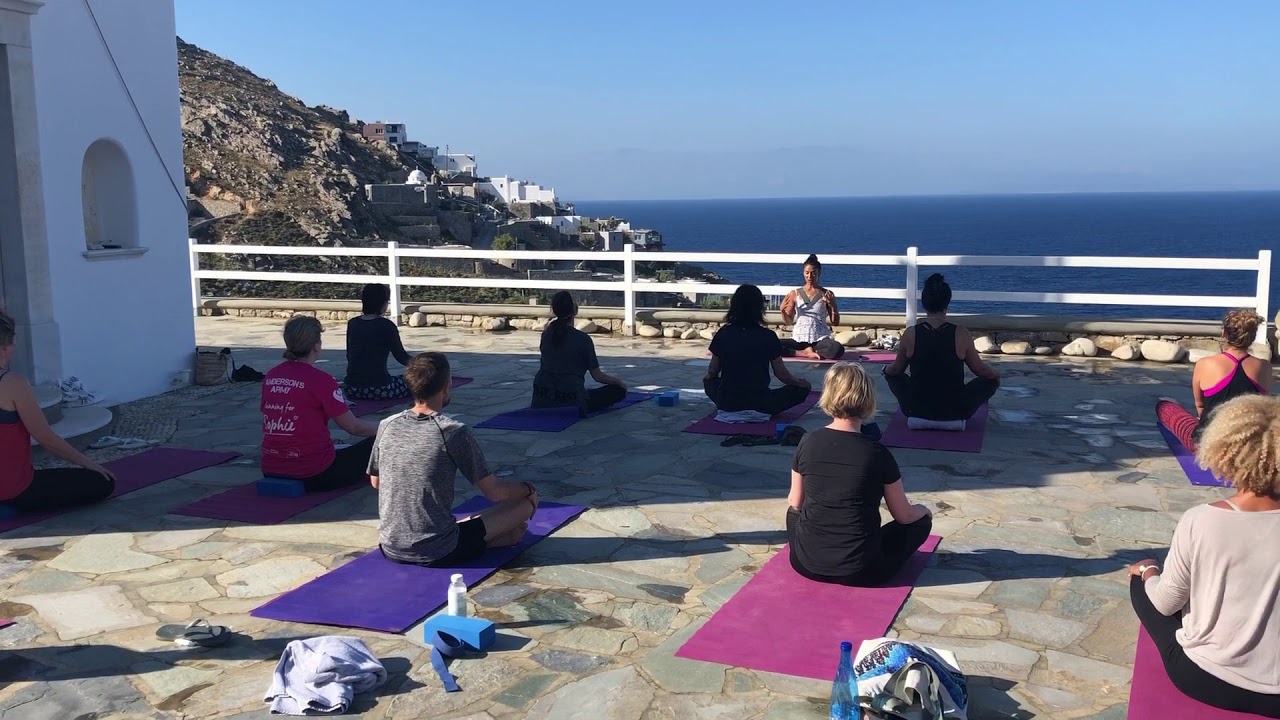Yoga class in Mykonos Greece on a Luxury Yoga Holiday