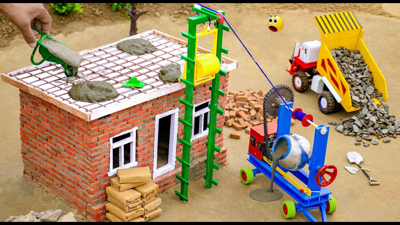 diy mixture machine from celling casting with lifting machine | science project