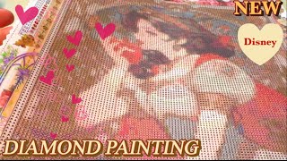 보석십자수|DIY|Diamond painting|ASMR 보석십자수✨NEW도안 백설공주 #disney 비즈정리 반짝이는 창문스티커로 도안꾸미기