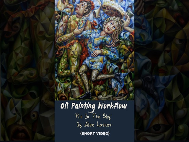 Oil painting "Pie In The Sky". Short version. #oilpainting #art #painting #cubism