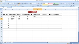 Formula of payment and interest in ms Excel | Hindi