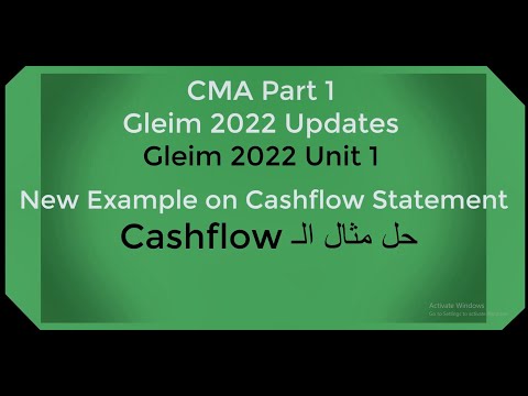 CMA Part 1 Gleim 2022 updates  Unit 1 Cashflow Statement - New Example on Cashflow Statement