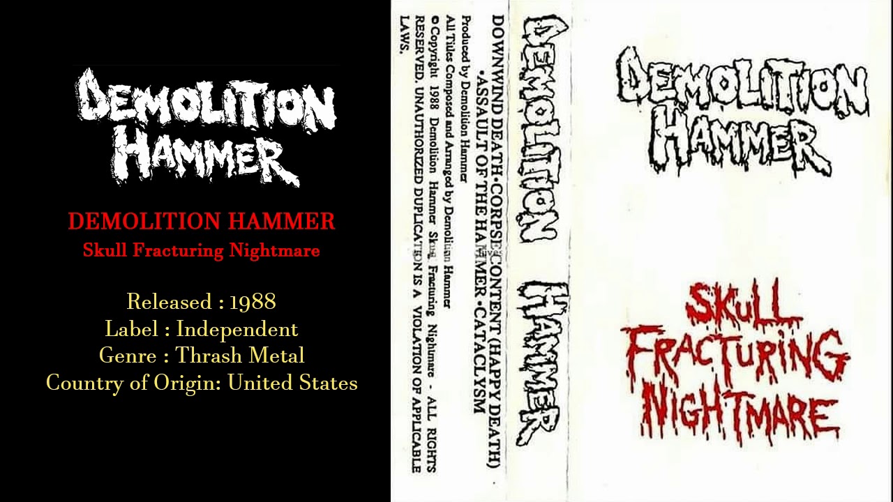 Demolition Hammer (US) Skull Fracturing Nightmare (1988) Full Demo YouTube