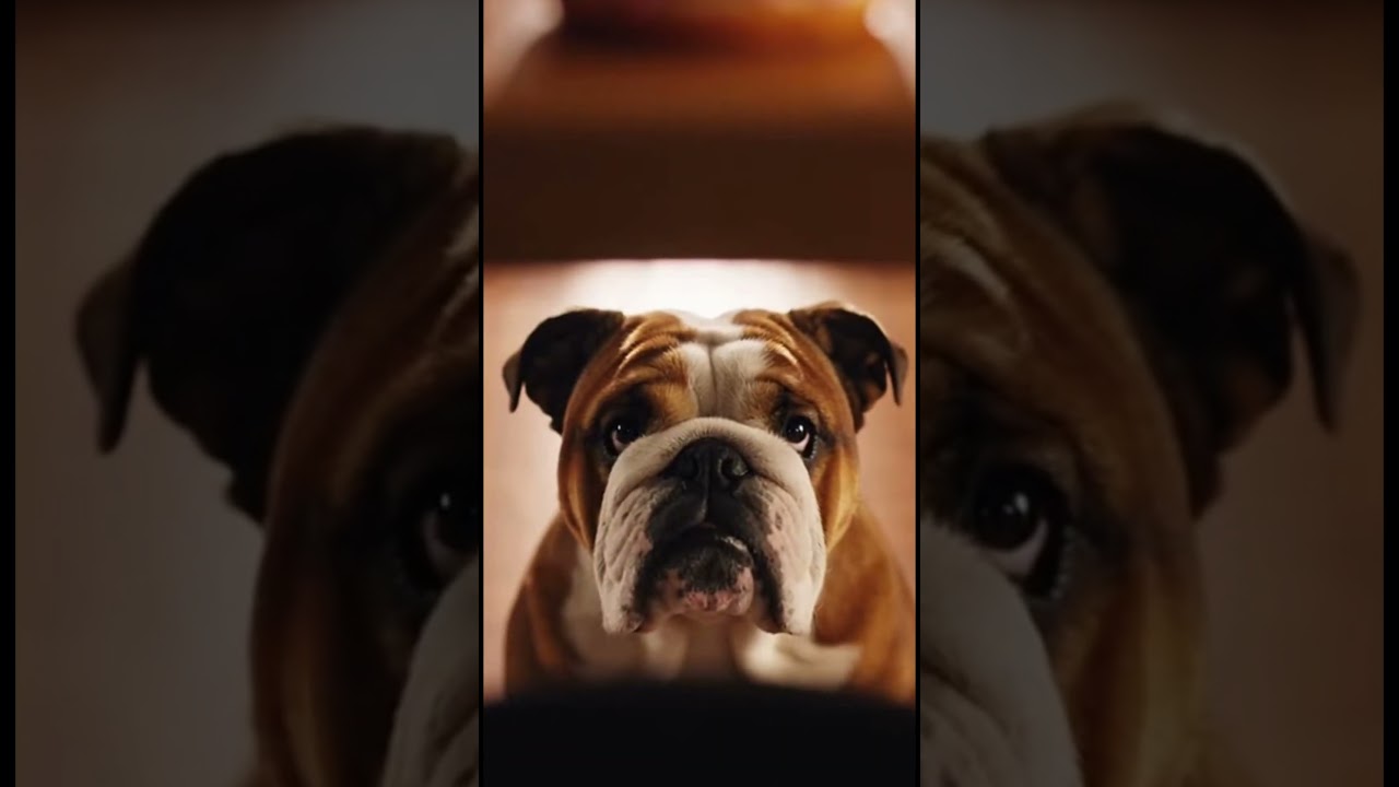 Bulldog's Epic Stare Down Dog VS Pink Frosted Donut! 🍩😂 Can He Resist the Sweet Treat 