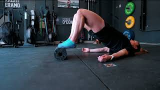 Foam roller hamstring hold
