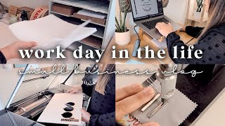 work day in the life, small etsy shop owner, packing & handmade made-to-order items | studio vlog 51