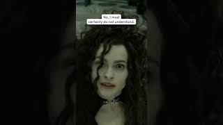 Helena Bonham Carter as Hermione pretending to be Bellatrix is