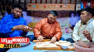 GIANT-SIZED BUUZ (Dumplings) For The Mighty Mongolian Wrestlers | Eat Like Mongols