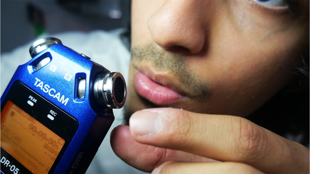 asmr intense tascam MOUTH SOUNDS in your ears (L and R)