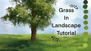 How to paint grass within a landscape painting | Grass Tutorial on Procreate