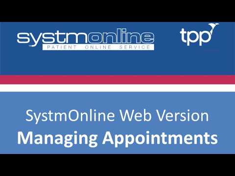 Booking and Cancelling Appointments in SystmOnline web application