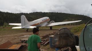 Alaska Gold Mine DC 3 take off on short small runway!