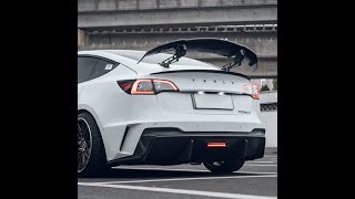 New Style Automatic Adjustable Trunk Tail Carbon Fiber Spoiler Wings For model 3 Tesla Model 3 Wing