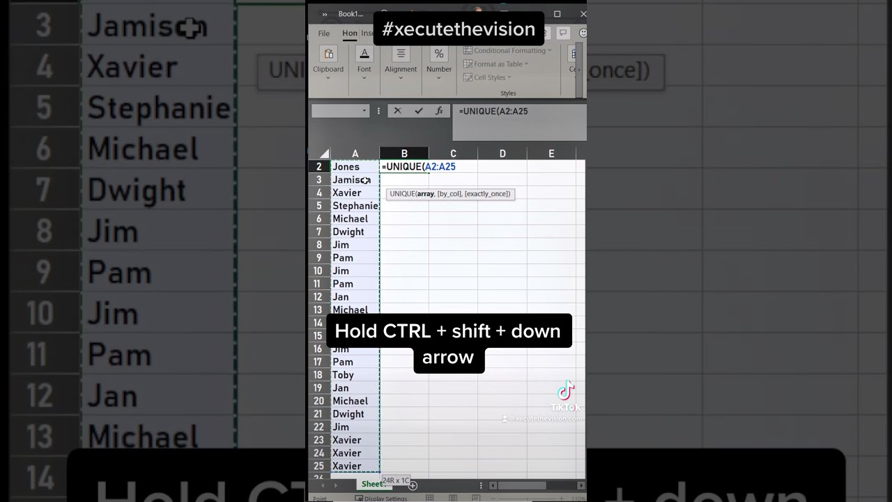 Excel Tip To Count How Many Times A Name Appears In List
