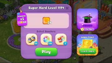 Gardenscapes Level 1194 Walkthrough "No Boosters Used"