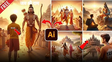 Create 3D Ai image with lord Ram 🙏||Ram mandir T-shirt Name viral photo editing #bing #editing