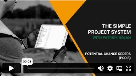 Change Order Management - Construction Project Management - Simple Project System