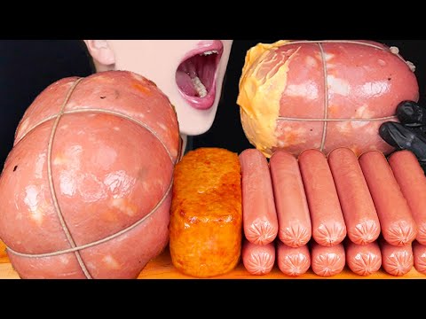 ASMR SAUSAGE SPAM CHEESY NUCLEAR FIRE SAUCE COOKING MUKBANG 소세지 먹방ソーセージ 咀嚼音 Sosis keju EATING SOUNDS