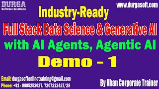 Full Stack Data Science & Generative AI with AI Agents, Agentic AI tutorials || by Khan Trainer